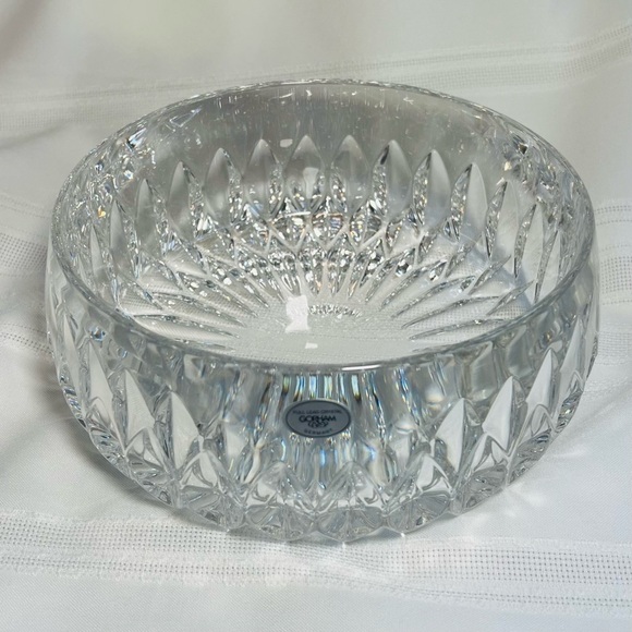 Gorham Full Lead Crystal Bowl 8" #C164 Althea Crafted In W. Germany Original Box - Picture 3 of 8